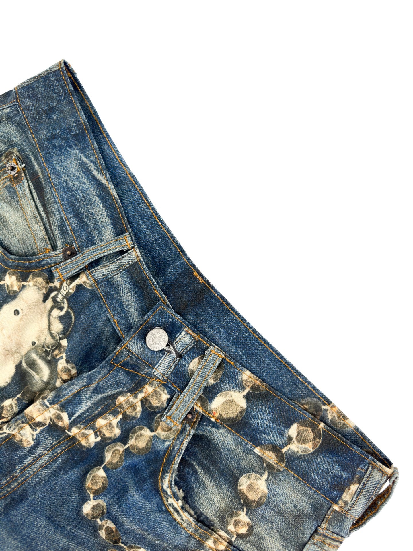 Unorthodox x AS TROMPE-L’ŒIL jeans - 1981 - printed high-rise wide-leg jeans