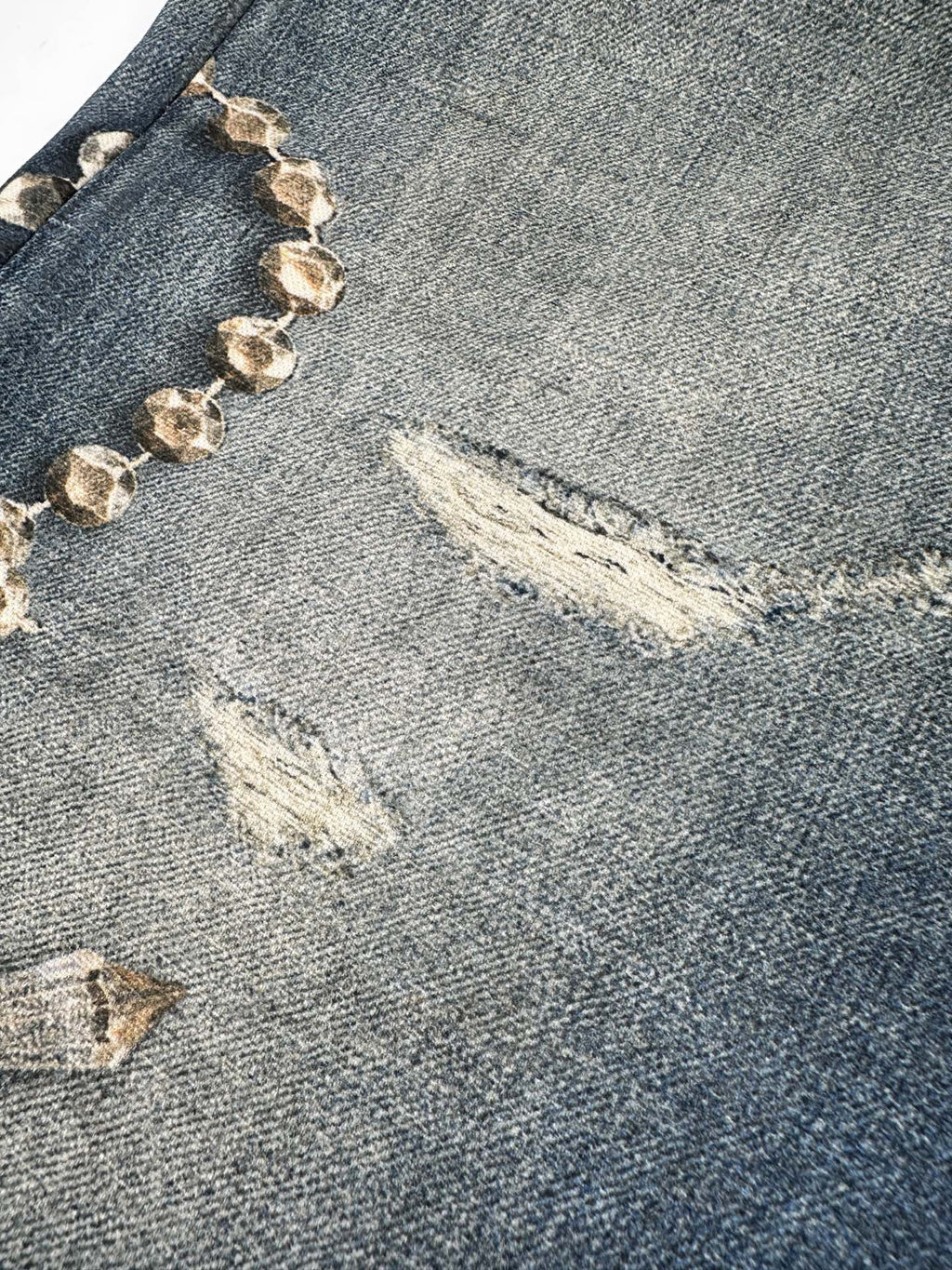 Unorthodox x AS TROMPE-L’ŒIL jeans - 1981 - printed high-rise wide-leg jeans