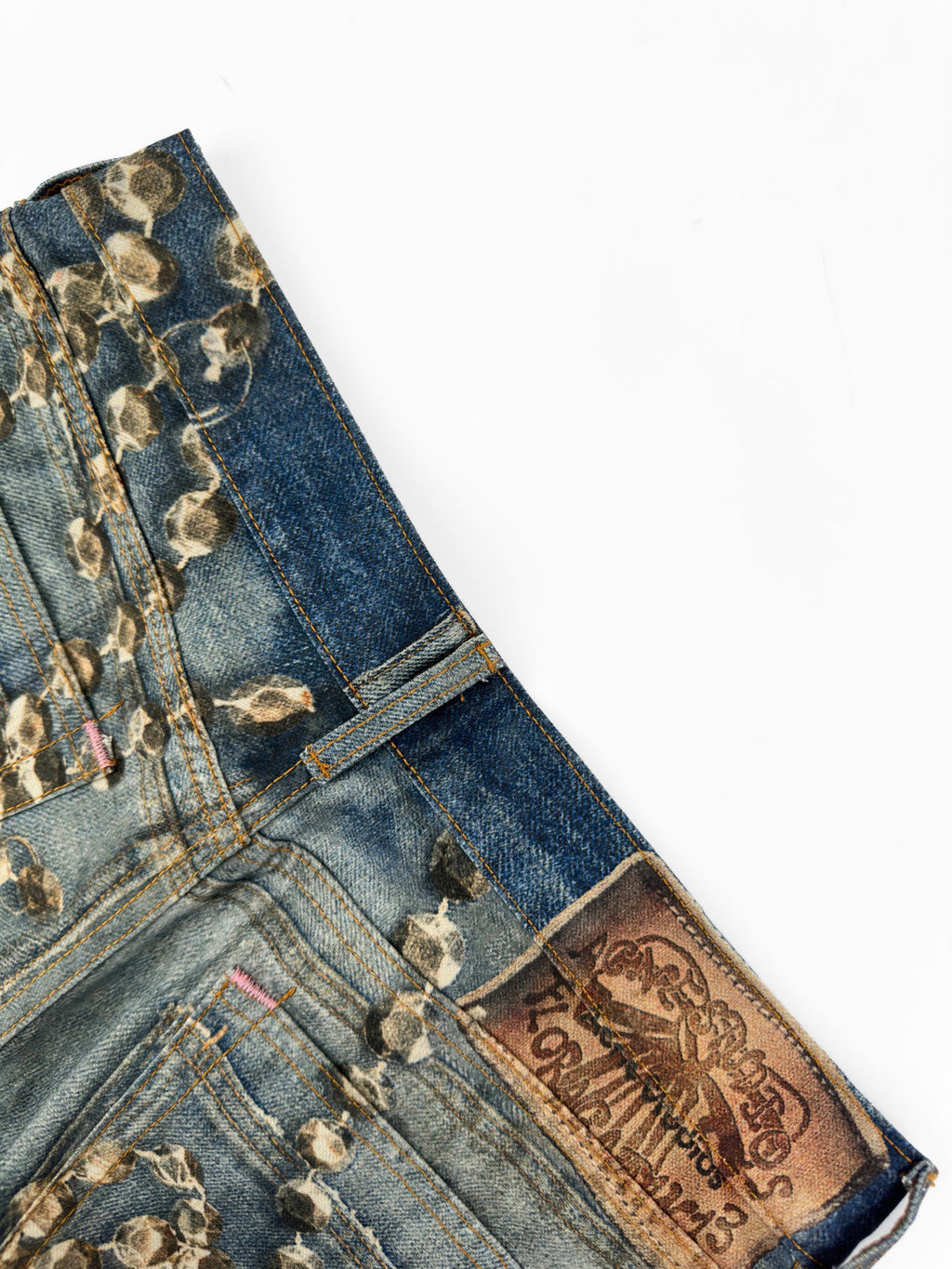 Unorthodox x AS TROMPE-L’ŒIL jeans - 1981 - printed high-rise wide-leg jeans
