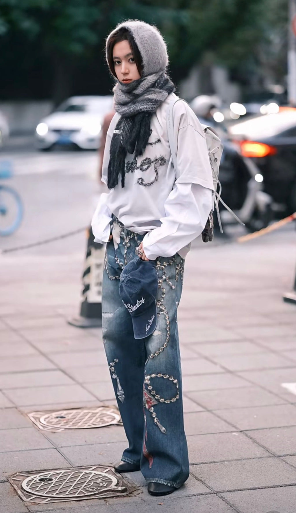 Unorthodox x AS TROMPE-L’ŒIL jeans - 1981 - printed high-rise wide-leg jeans