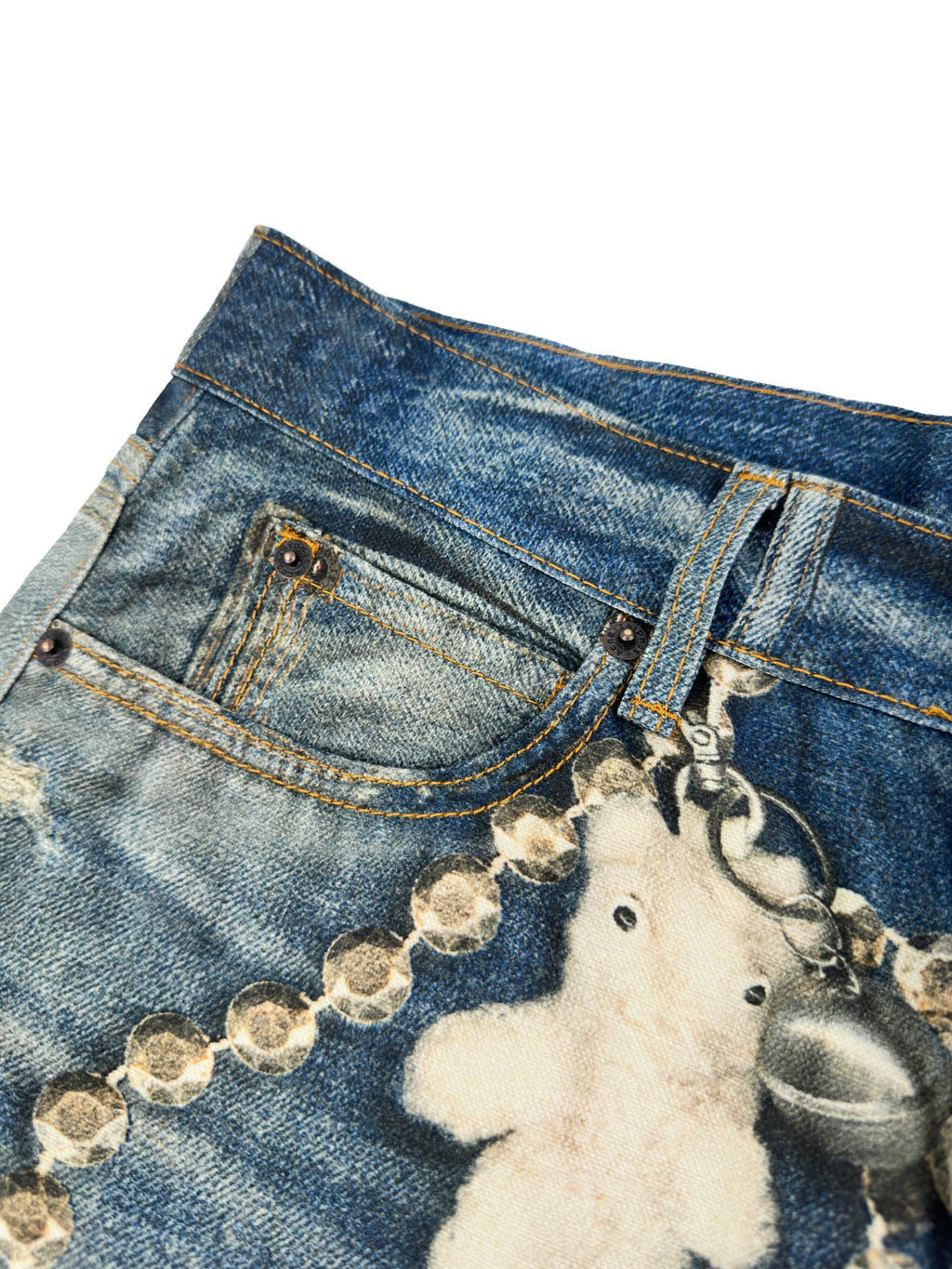 Unorthodox x AS TROMPE-L’ŒIL jeans - 1981 - printed high-rise wide-leg jeans